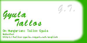 gyula tallos business card